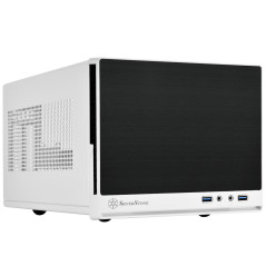 SilverStone SST-SG13WB-Q - Sugo Boîtier PC cube compact Mini-ITX, Panneau frontal en plastique avec un fini en faux aluminium, n