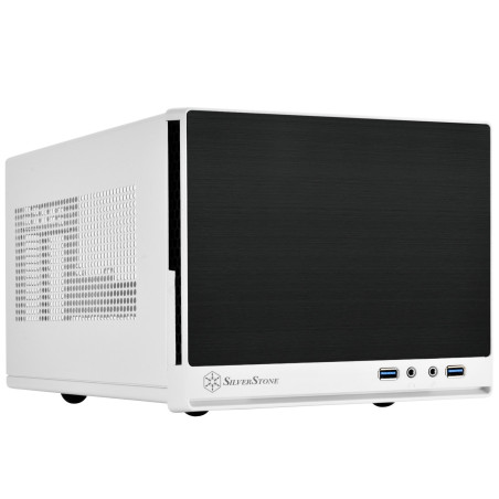SilverStone SST-SG13WB-Q - Sugo Boîtier PC cube compact Mini-ITX, Panneau frontal en plastique avec un fini en faux aluminium, n