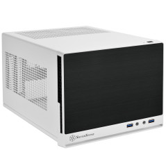SilverStone SST-SG13WB-Q - Sugo Boîtier PC cube compact Mini-ITX, Panneau frontal en plastique avec un fini en faux aluminium, n