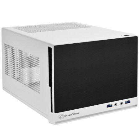SilverStone SST-SG13WB-Q - Sugo Boîtier PC cube compact Mini-ITX, Panneau frontal en plastique avec un fini en faux aluminium, n