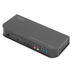 DIGITUS Commutateur KVM HDMI – 2 ports, affichage unique – 2 PC, 1 moniteur – 1 souris, clavier et audio pour 2 ordinateurs – UH