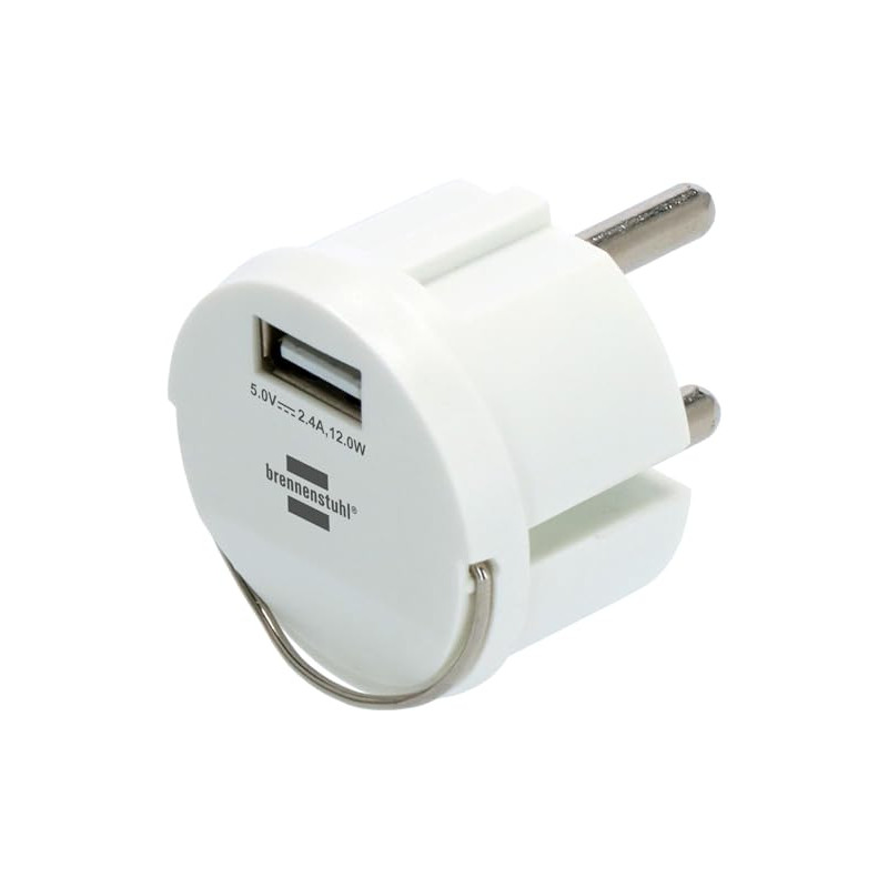 Brennenstuhl Adaptateur pour Port USB/Chargeur Port USB A (pour Prise de Courant Standard français et Allemand, entrée 0,25A 230