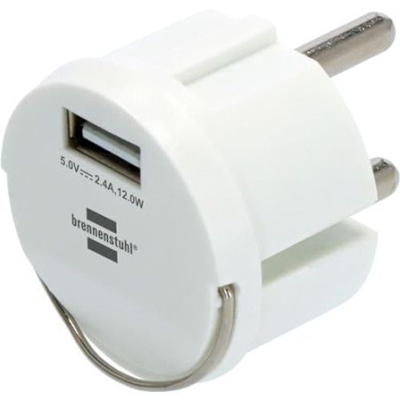 Brennenstuhl Adaptateur pour Port USB/Chargeur Port USB A (pour Prise de Courant Standard français et Allemand, entrée 0,25A 230