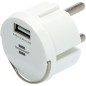 Brennenstuhl Adaptateur pour Port USB/Chargeur Port USB A (pour Prise de Courant Standard français et Allemand, entrée 0,25A 230