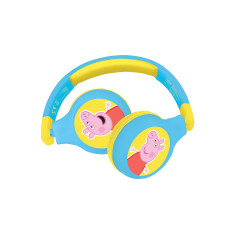 Lexibook, Peppa Pig, Casque Audio Enfant 2-en-1 Bluetooth et Filaire - Stéréo, sans Fil, Filaire, Son limité, Pliable, Ajustable