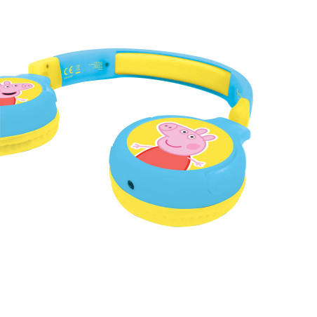 Lexibook, Peppa Pig, Casque Audio Enfant 2-en-1 Bluetooth et Filaire - Stéréo, sans Fil, Filaire, Son limité, Pliable, Ajustable