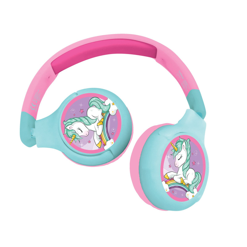 Lexibook - Casque Audio 2-en-1 Bluetooth et Filaire Licorne, Stéréo, sans Fil, Filaire, Son limité, Pliable, Ajustable, Batterie Lexibook - Casque Audio 2-en-1 Bluetooth et Filaire Licorne, Stéréo, sans Fil, Filaire, Son limité, Pliable, Ajustable, Batterie