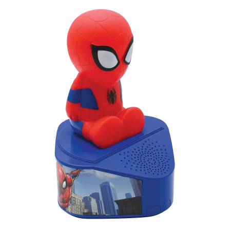 Lexibook, Spider Man, Enceinte avec Figurine Lumineuse, Bluetooth 5,0, Port USB/USB Type C, Rouge/Bleu, BTD80SP