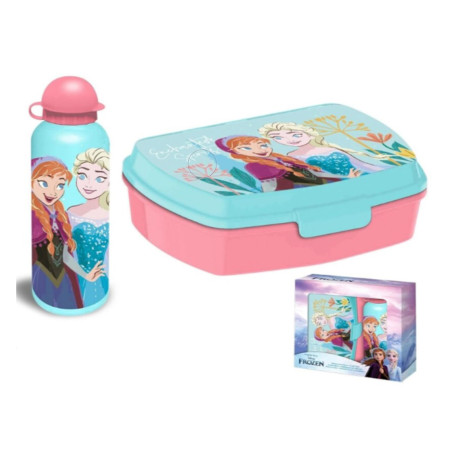 Blister Sandwichera + Cantimplora aluminio Frozen Disney 500ml