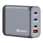 Verbatim Chargeur GaN de 100W, Chargeur USB-C à 4 Ports, Adaptateur Secteur avec 3 x USB-C et 1 x USB-A, Chargeur Rapide multipr Verbatim Chargeur GaN de 100W, Chargeur USB-C à 4 Ports, Adaptateur Secteur avec 3 x USB-C et 1 x USB-A, Chargeur Rapide multipr