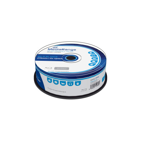 MediaRange BD-R Double Layer 50 Go Vitesse d'écriture 6 Fois 6 Fois
