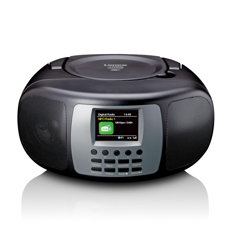 Lenco SCD-860 - Radio CD Portable - Radio Dab+ et FM - Bluetooth - Lecteur CD à Chargement par Le Haut - écran 2,4 TFT - Deux al Lenco SCD-860 - Radio CD Portable - Radio Dab+ et FM - Bluetooth - Lecteur CD à Chargement par Le Haut - écran 2,4 TFT - Deux al