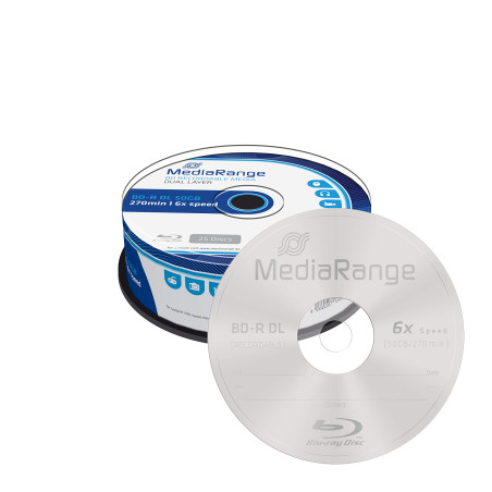 MediaRange BD-R Double Layer 50 Go Vitesse d'écriture 6 Fois 6 Fois