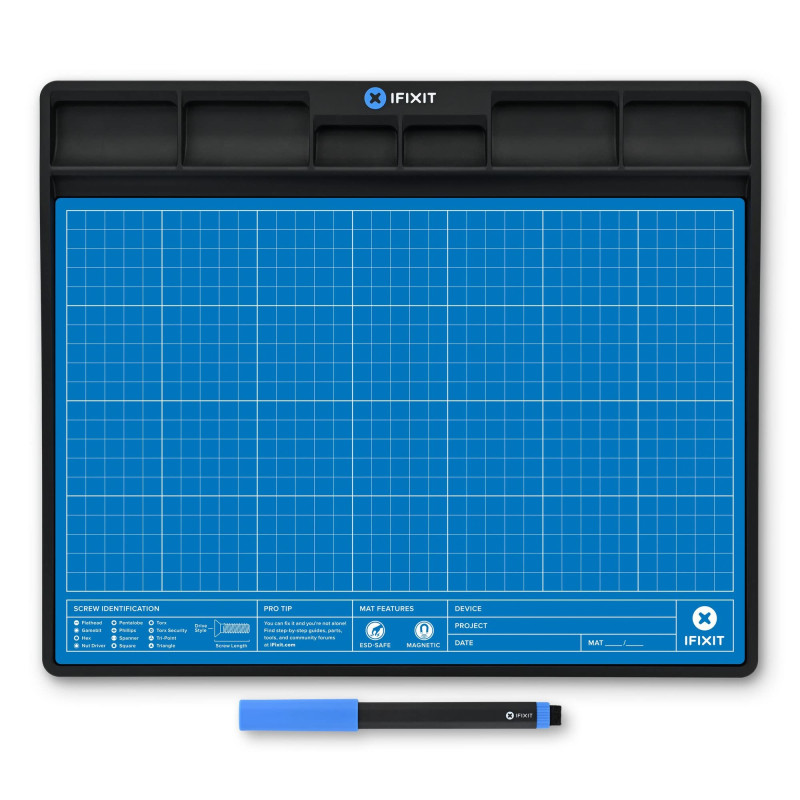 iFixit FixMat, tapis de travail magnétique avec compartiments pour vis et composants lors de réparations électroniques, antistat iFixit FixMat, tapis de travail magnétique avec compartiments pour vis et composants lors de réparations électroniques, antistat