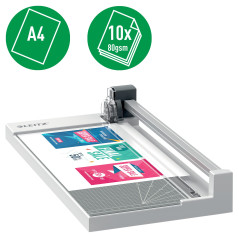 Leitz Precision Home Office 90260000 - Cisaille A4, Capacité 10 Feuilles, Longueur de Coupe 305 mm, Lame à Coupe Droite, Repères