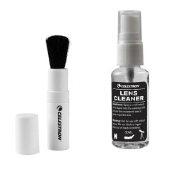 Celestron 93576 Lens Cleaning Kit - Kit de nettoyage de lentilles avec 10 lingettes, produit de nettoyage, chiffonnette et bross