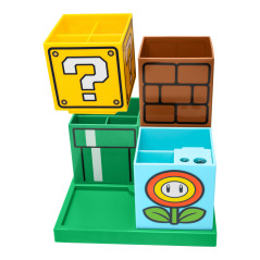 Organisateur de Bureau Super Mario - Marchandise Officielle Nintendo pour Décor Maison & Bureau, Avec Porte-Stylos & Papier, Cad