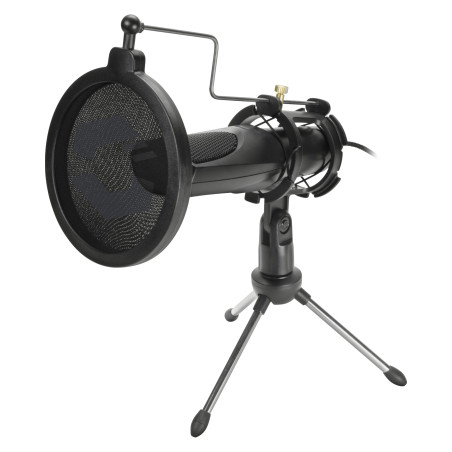 Speedlink Audis Desktop Streaming Microphone - Microphone Streaming pour Ordinateur – avec trépied et Filtre Anti-Pop, Plug & Pl