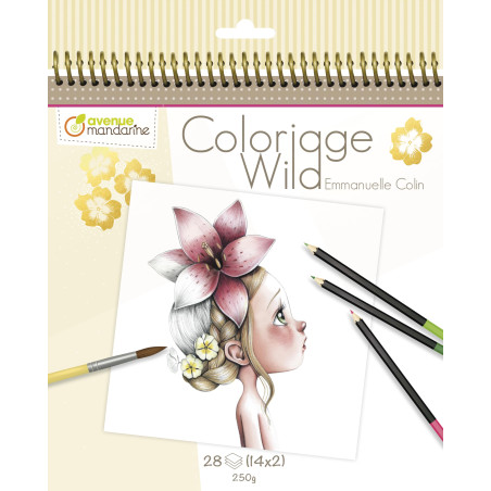 MY MANDARINE GY065O - Un carnet de coloriage Wild - 28 pages 20x20 cm - Coloriage pour Adulte - WILD 1