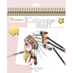 MY MANDARINE GY068C - Un carnet de coloriage Wild - 28 pages 20x20 cm - Coloriage pour Adulte - WILD 2