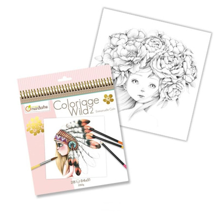 MY MANDARINE GY068C - Un carnet de coloriage Wild - 28 pages 20x20 cm - Coloriage pour Adulte - WILD 2