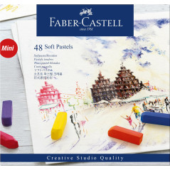 Faber-Castell Studio Quality 128248 Boîte carton de 48 mini craies, pastel tendre de différentes couleurs