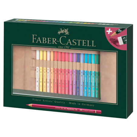 Faber-Castell 110030 Polychromos Colour Pencils, Set de 30 Crayons de Couleur dans un Coffret en Bois, Crayon de Couleurs Profes