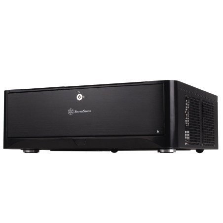 SilverStone SST-GD06B - Grandia Boîtier PC HTPC Micro ATX, Haute performance du flux d'air silencieux, noir