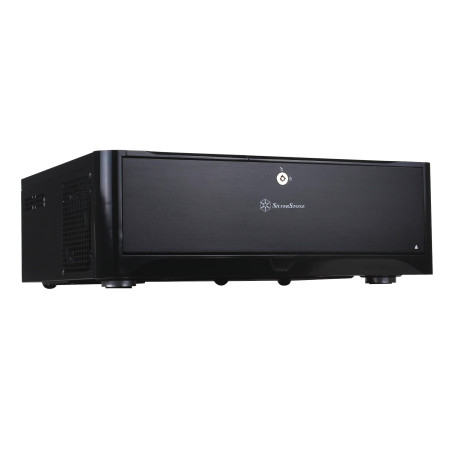 SilverStone SST-GD06B - Grandia Boîtier PC HTPC Micro ATX, Haute performance du flux d'air silencieux, noir
