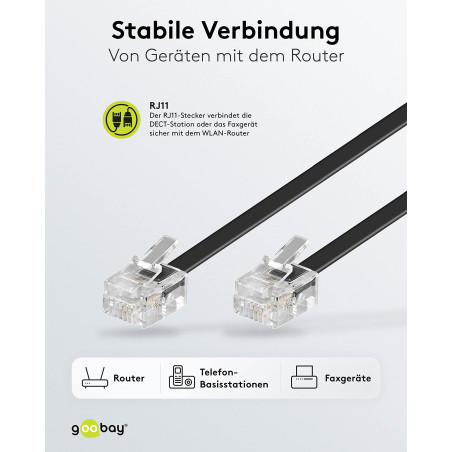 Wentronic Câble modulaire 4 broches 10 m Noir (Import Allemagne)