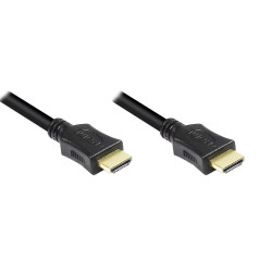 Good Connections - Câble HDMI avec Ethernet, connecteurs plaqués Or 24 carats et Contacts en cuivre 0.75 m Noir