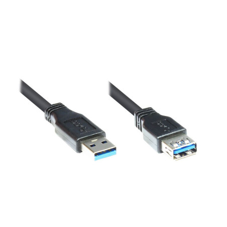 USB 3.0 Kabel 5m Verlängerung schwarz