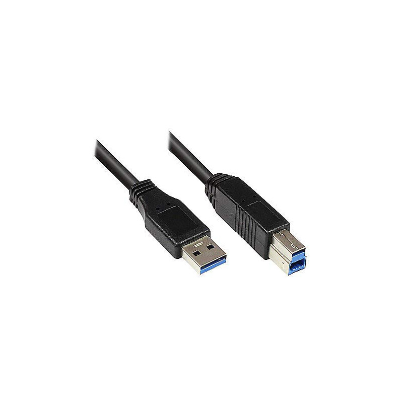 Good Connections Câble de raccordement fiche USB 3.0 mâle de type A vers fiche USB 3.0 mâle de type B 0,5 m - noir Good Connections Câble de raccordement fiche USB 3.0 mâle de type A vers fiche USB 3.0 mâle de type B 0,5 m - noir