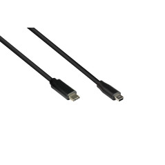 Alcasa 3310-CM010 câble USB 1 m USB 2.0 USB C Mini-USB B Noir