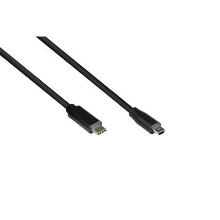 Alcasa 3310-CM010 câble USB 1 m USB 2.0 USB C Mini-USB B Noir