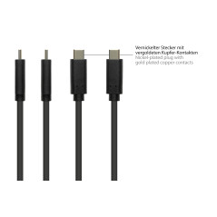Alcasa 3310-CM010 câble USB 1 m USB 2.0 USB C Mini-USB B Noir