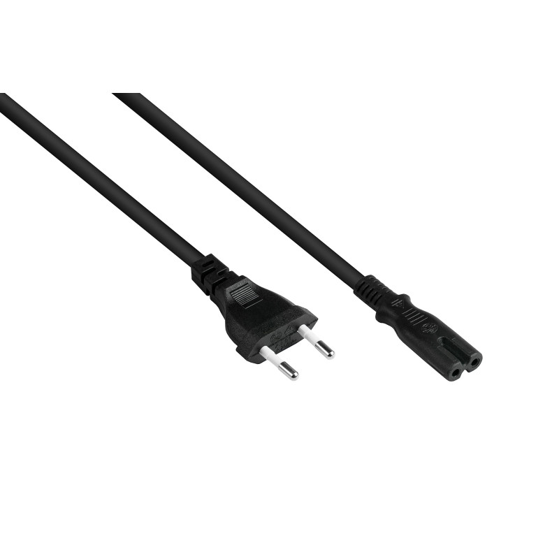 Good Connections Câble d'alimentation européen - 10 m - Fiche européenne type C (droite) vers prise C7/Euro 8 (droite) - Conduct Good Connections Câble d'alimentation européen - 10 m - Fiche européenne type C (droite) vers prise C7/Euro 8 (droite) - Conduct