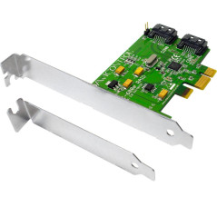 Dawicontrol DC-600e Raid Blister 2 canaux SATA 6G SATA 3 Contrôleur Raid 0 1 JBOD Backup PCI-Express 2.0 x1 Sauvegarde LowProfil