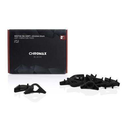 Noctua NA-SAVP1 chromax.black, Silentblocs Anti-Vibration pour Ventilateur Noctua 140 & 120 mm (16 pièces, Noir)