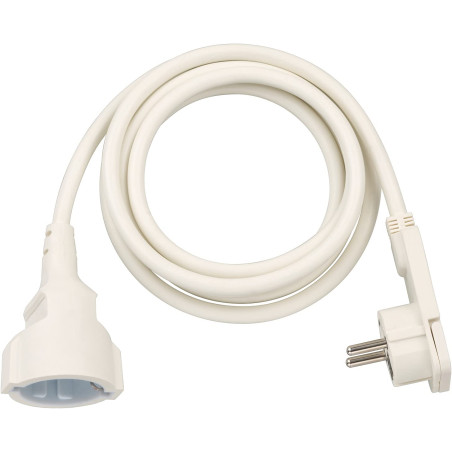 Brennenstuhl A1943201101168980220 1168980220-Alargador eléctrico IP20 H05VV-F3G1,5 de 2 m (Blanco) Con clavija Plana, Multicolor