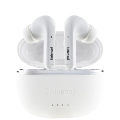 Intenso White Buds - Écouteur sans Fil True Wireless T302A Blanc avec réduction Active du Bruit (ANC) et jusqu'à 35 Heures de Le