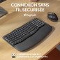 Logitech Wave Keys for Business, Clavier Ergonomique sans Fil avec Repose-Poignets rembourré, Technologie Logi Bolt sécurisée, B Logitech Wave Keys for Business, Clavier Ergonomique sans Fil avec Repose-Poignets rembourré, Technologie Logi Bolt sécurisée, B