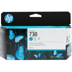 HP 738 130-ml Cyan DesignJet Ink Cartridge Cartouche d'encre 1 pièce(s) Original Rendement Standard
