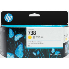 HP 738 130-ml Yellow DesignJet Ink Cartridge Cartouche d'encre 1 pièce(s) Original Rendement Standard Jaune