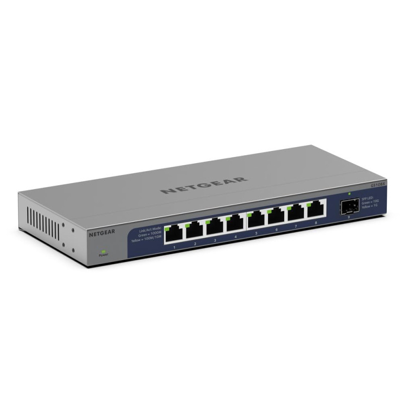 NETGEAR (GS108X) Switch Non manageable 1 Gigabit/10 Gigabit Ethernet 8 Ports - avec 1 Port SFP+ 10 Gigabit, positionnement sur U NETGEAR (GS108X) Switch Non manageable 1 Gigabit/10 Gigabit Ethernet 8 Ports - avec 1 Port SFP+ 10 Gigabit, positionnement sur U