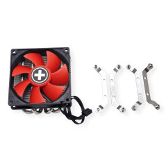 Xilence I404T Intel Ventilateur de processeur, Top Blow, 92mm PWM Ventilateur, 125W TDP, Rouge/Noir/Argent