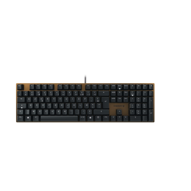 Cherry KC 200 MX, Clavier de Bureau mécanique avec Plaque en métal anodisé, Disposition française (AZERTY), Filaire, MX2A Brown Cherry KC 200 MX, Clavier de Bureau mécanique avec Plaque en métal anodisé, Disposition française (AZERTY), Filaire, MX2A Brown