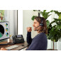Cisco Casque d'écoute 322Q USB, Casque d'écoute Filaire Double, contrôleur Microsoft Teams avec USB-A, Finition Noir Carbone, Ga