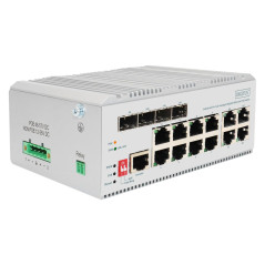 DIGITUS Commutateur réseau PoE - 12 Ports Gigabit Ethernet - 8X RJ45 + 4X SFP/RJ45 Combo - L2 administrable - 10/100/1000 Mbit/s