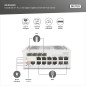 DIGITUS Commutateur réseau PoE - 12 Ports Gigabit Ethernet - 8X RJ45 + 4X SFP/RJ45 Combo - L2 administrable - 10/100/1000 Mbit/s DIGITUS Commutateur réseau PoE - 12 Ports Gigabit Ethernet - 8X RJ45 + 4X SFP/RJ45 Combo - L2 administrable - 10/100/1000 Mbit/s